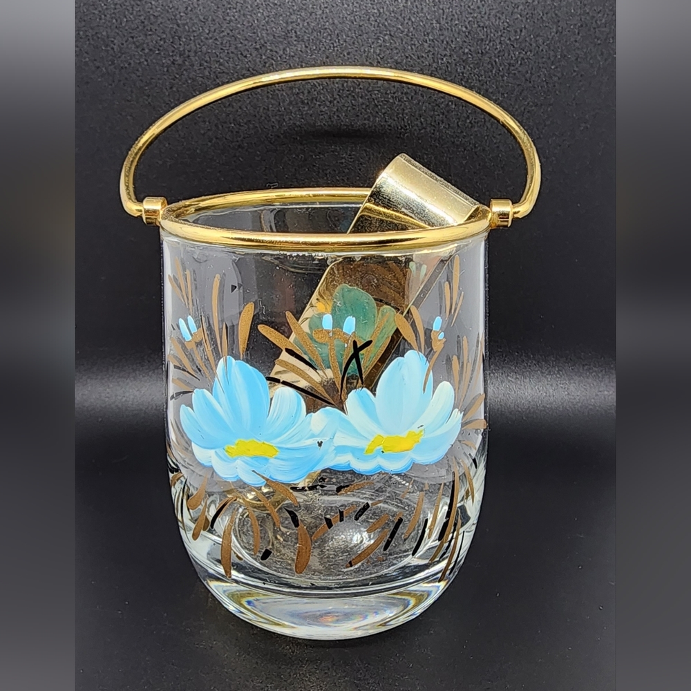 Glass & Brass Ice Tongs with Handle